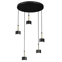 ARENA BLACK/GOLD Hanging Lamp 5xGX53