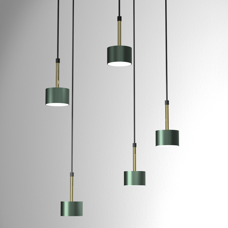 ARENA GREEN/GOLD Pendant Lamp 5xGX53