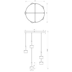 Lampa wisząca ARENA GREEN/GOLD 5xGX53