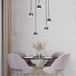 ARENA GREEN/GOLD Pendant Lamp 5xGX53