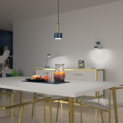 ARENA BLUE/GOLD pendant lamp 1xGX53