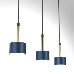 ARENA BLUE/GOLD Pendant Lamp 3xGX53