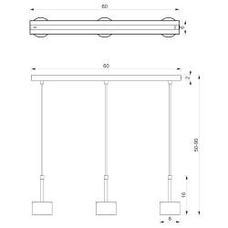 Lampa wisząca ARENA BLUE/GOLD 3xGX53