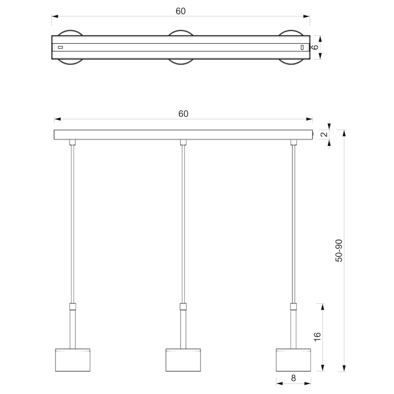Lampa wisząca ARENA BLUE/GOLD 3xGX53