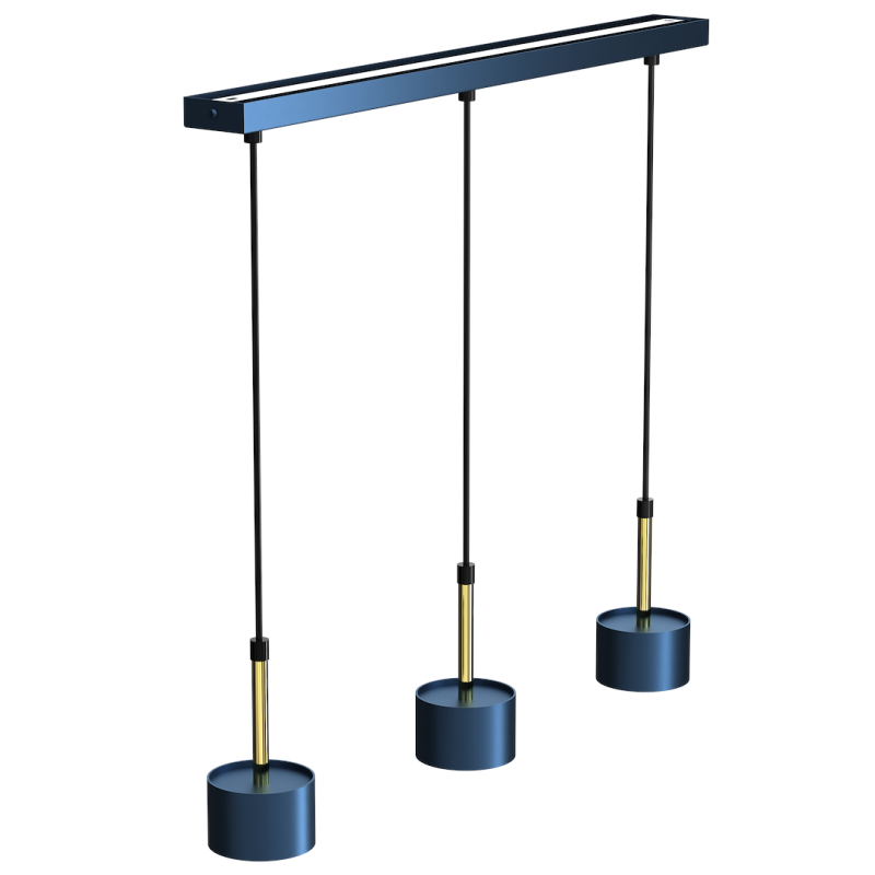 ARENA BLUE/GOLD Pendant Lamp 3xGX53