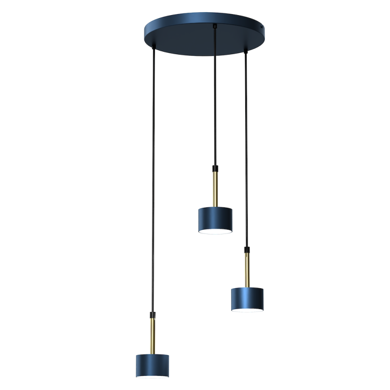 ARENA BLUE/GOLD Pendant Lamp 3xGX53