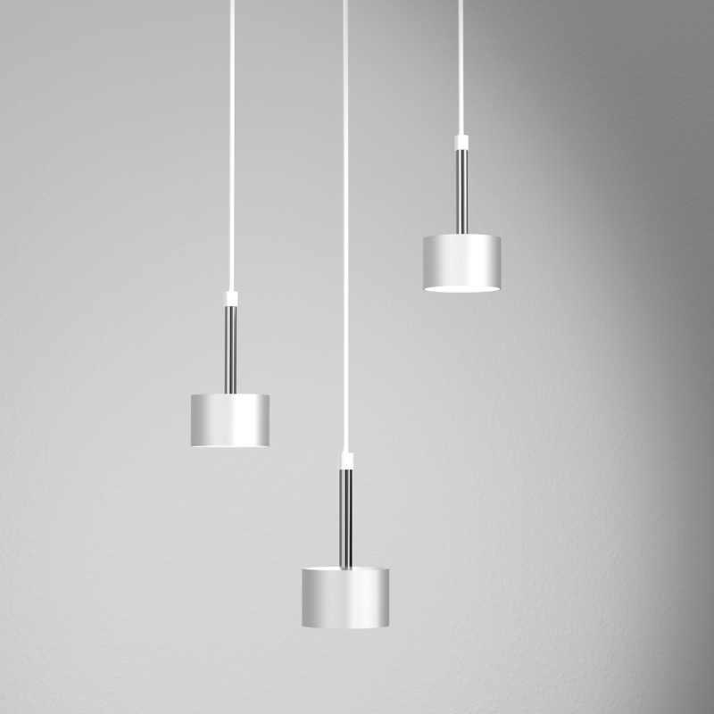 Pendant lamp Arena White/Silver 3xGX53