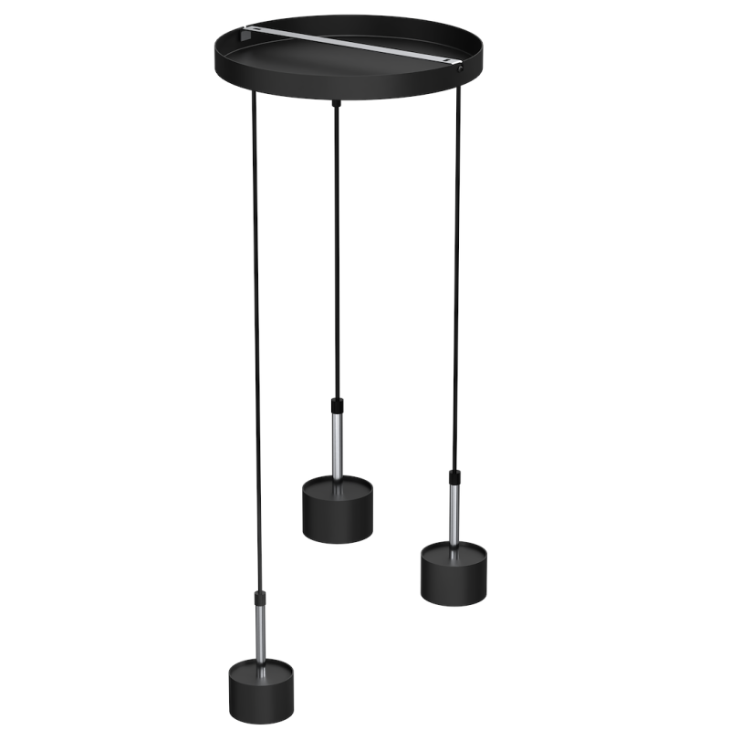 ARENA BLACK/SILVER Hanging Lamp 3xGX53