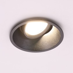 Foco de Techo Empotrado Redondo Móvil 1xGU10 IP20 Negro Foco de Techo Empotrado Redondo Móvil 1xGU10 IP20 Negro