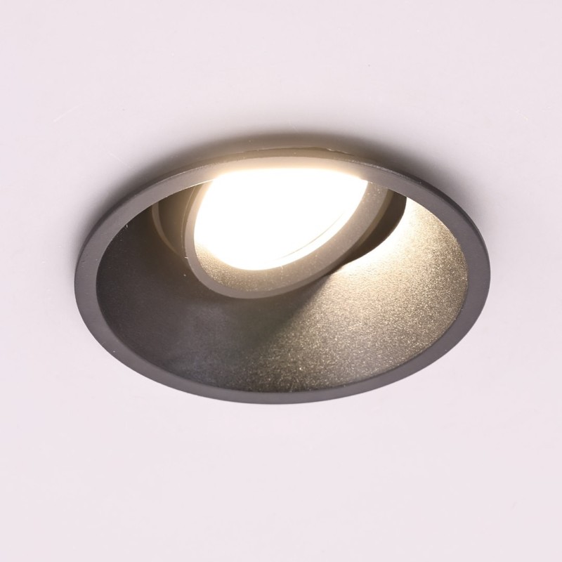 Recessed Ceiling Spotlight Round Adjustable 1xGU10 IP20 Black Recessed Ceiling Spotlight Round Adjustable 1xGU10 IP20 Black