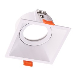 Bewegliches quadratisches Einbau-Deckenspot 1xGU10 IP20 Weiß