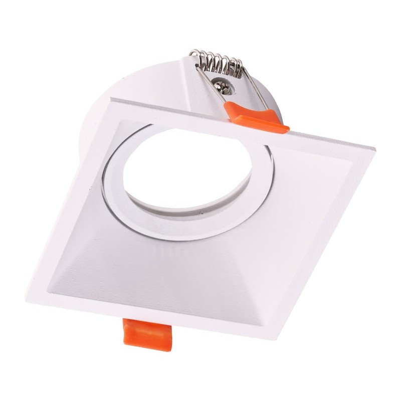 Foco Empotrable de Techo Cuadrado Orientable 1xGU10 IP20 Blanco Foco Empotrable de Techo Cuadrado Orientable 1xGU10 IP20 Blanco