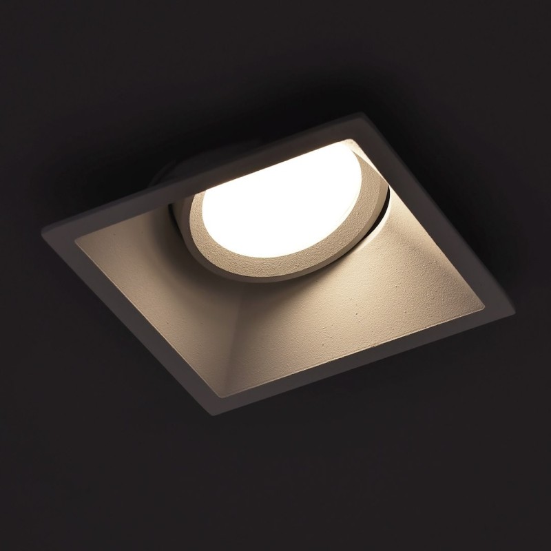 Square Recessed Ceiling Spotlight Adjustable 1xGU10 IP20 White Square Recessed Ceiling Spotlight Adjustable 1xGU10 IP20 White