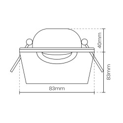 Square Recessed Ceiling Spotlight Adjustable 1xGU10 IP20 White Square Recessed Ceiling Spotlight Adjustable 1xGU10 IP20 White