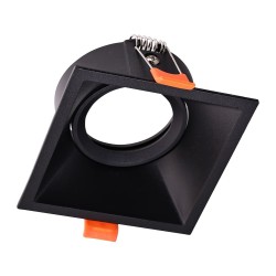 Quadratische Einbau-Deckenleuchte Schwenkbar 1xGU10 IP20 Schwarz