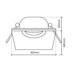 Quadratische Einbau-Deckenleuchte Schwenkbar 1xGU10 IP20 Schwarz Quadratische Einbau-Deckenleuchte Schwenkbar 1xGU10 IP20 Schwarz