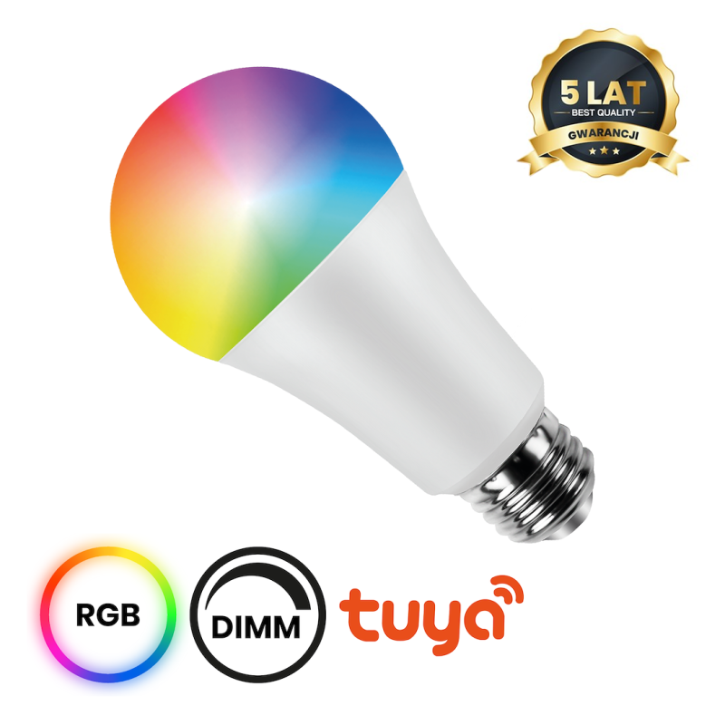 Żarówka LED Wi-FI A60 8W E27 Smart Tuya RGB+CCT+DIM Żarówka LED Wi-FI A60 8W E27 Smart Tuya RGB+CCT+DIM