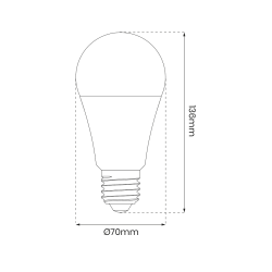 Світлодіодна лампа Wi-Fi A70 11W E27 Smart Tuya RGB+CCT+DIM Світлодіодна лампа Wi-Fi A70 11W E27 Smart Tuya RGB+CCT+DIM