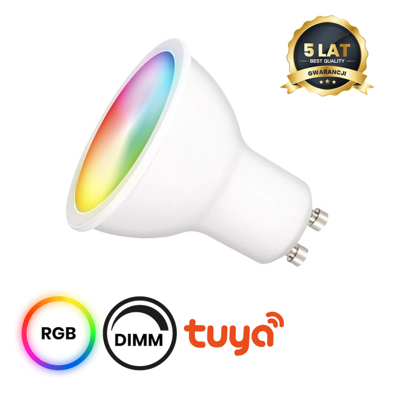 Żarówka LED Wi-FI GU10 5W Smart Tuya RGB+CCT+DIM Żarówka LED Wi-FI GU10 5W Smart Tuya RGB+CCT+DIM