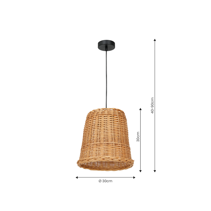 Підвісна лампа VIMINI NATURAL WOOD 1xE27 Підвісна лампа VIMINI NATURAL WOOD 1xE27