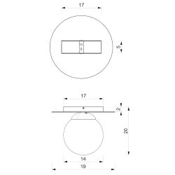 Deckenleuchte PLATO 1xE14 Deckenleuchte PLATO 1xE14