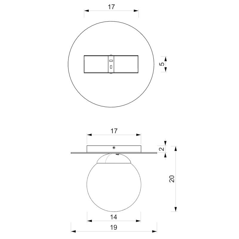 Deckenleuchte PLATO 1xE14 Deckenleuchte PLATO 1xE14