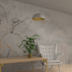 Hanging lamp Beta 1xE27 45cm White/Gold Hanging lamp Beta 1xE27 45cm White/Gold