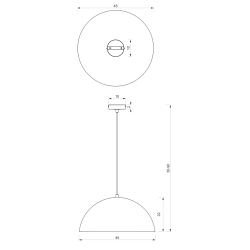 Hanging lamp Beta 1xE27 45cm White/Gold Hanging lamp Beta 1xE27 45cm White/Gold