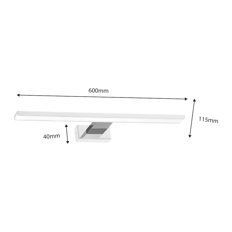Shine Wall Lamp 60cm 13.8W LED White / Chrome Shine Wall Lamp 60cm 13.8W LED White / Chrome