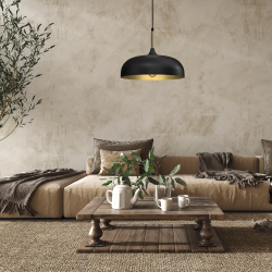Hanging lamp LINCOLN BLACK/GOLD 1xE27 35cm Hanging lamp LINCOLN BLACK/GOLD 1xE27 35cm