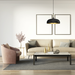 Hanging lamp LINCOLN BLACK/GOLD 1xE27 35cm Hanging lamp LINCOLN BLACK/GOLD 1xE27 35cm