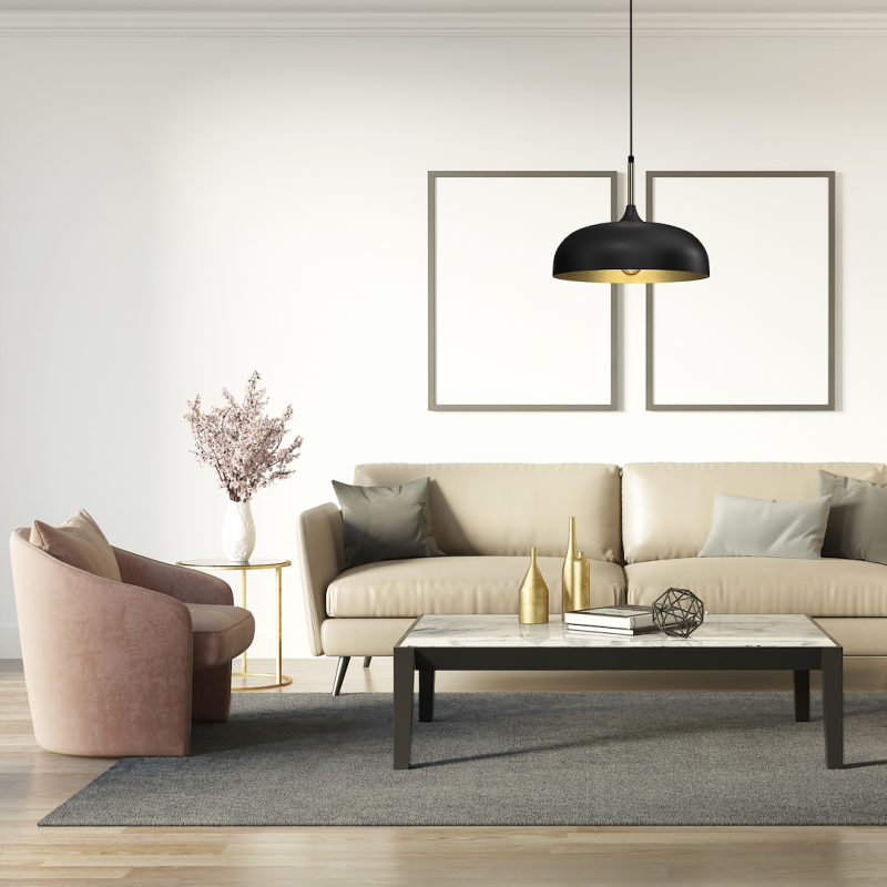 Підвісна лампа LINCOLN BLACK/GOLD 1xE27 35см Підвісна лампа LINCOLN BLACK/GOLD 1xE27 35см