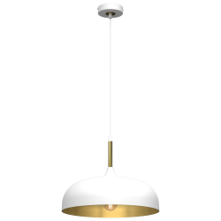 Lámpara colgante Lincoln 1xE27 35cm Blanco/Dorado Lámpara colgante Lincoln 1xE27 35cm Blanco/Dorado