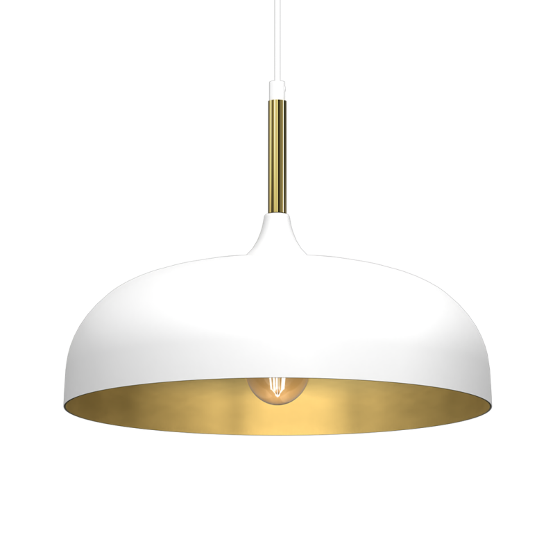 Lámpara colgante Lincoln 1xE27 35cm Blanco/Dorado Lámpara colgante Lincoln 1xE27 35cm Blanco/Dorado