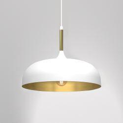 Lámpara colgante Lincoln 1xE27 35cm Blanco/Dorado Lámpara colgante Lincoln 1xE27 35cm Blanco/Dorado