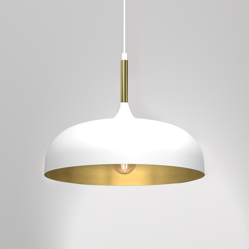 Lámpara colgante Lincoln 1xE27 35cm Blanco/Dorado Lámpara colgante Lincoln 1xE27 35cm Blanco/Dorado