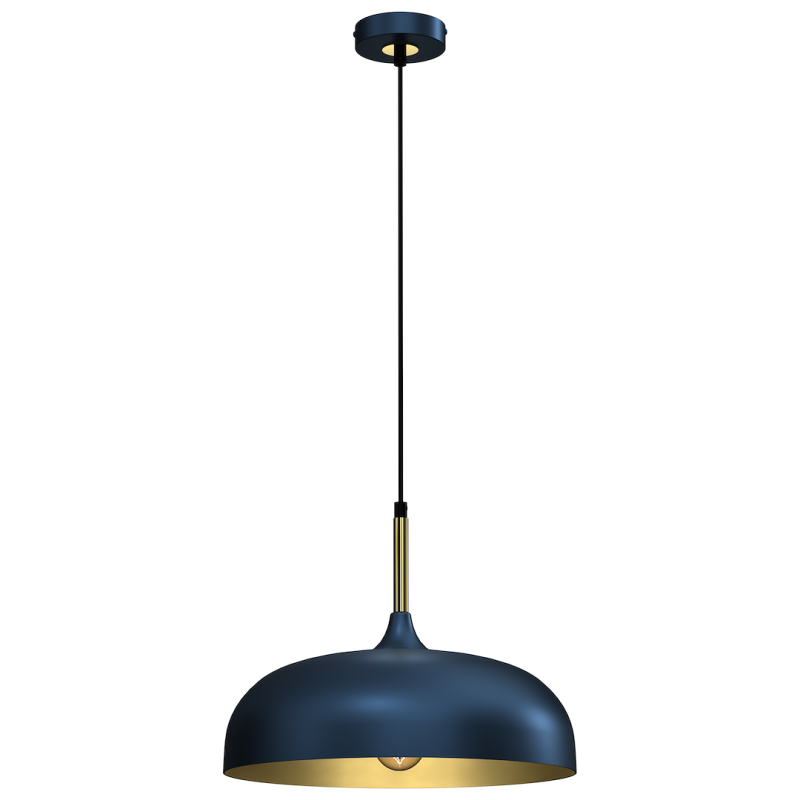 Hängelampe LINCOLN BLAU/GOLD 1xE27 35cm Hängelampe LINCOLN BLAU/GOLD 1xE27 35cm