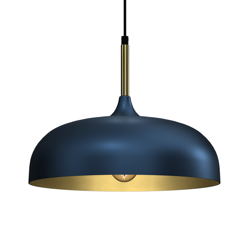 Hängelampe LINCOLN BLAU/GOLD 1xE27 35cm Hängelampe LINCOLN BLAU/GOLD 1xE27 35cm