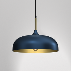 Hängelampe LINCOLN BLAU/GOLD 1xE27 35cm Hängelampe LINCOLN BLAU/GOLD 1xE27 35cm