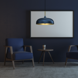 LINCOLN BLUE/GOLD Hanging Lamp 1xE27 35cm LINCOLN BLUE/GOLD Hanging Lamp 1xE27 35cm