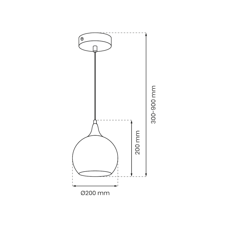 MONTE SILVER hanging lamp, diameter 200, 1xE27 MONTE SILVER hanging lamp, diameter 200, 1xE27