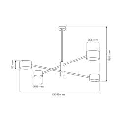 Ceiling lamp CROSS GOLD 4xGX53 Ceiling lamp CROSS GOLD 4xGX53