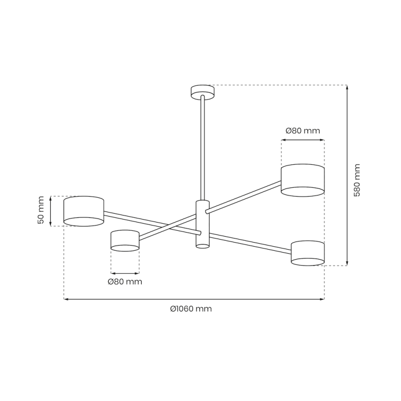 Ceiling lamp CROSS GOLD 4xGX53 Ceiling lamp CROSS GOLD 4xGX53