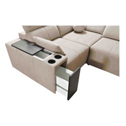 Esquinero Milano I con función de cama en tela Plecionka, Verita 80: elegancia y funcionalidad en uno.