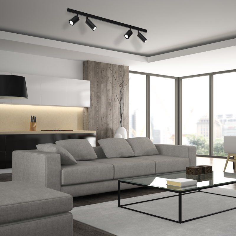 HUDSON BLACK ceiling lamp 4xGU10 HUDSON BLACK ceiling lamp 4xGU10