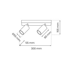Hudson Ceiling Lamp 2xGU10 White Hudson Ceiling Lamp 2xGU10 White