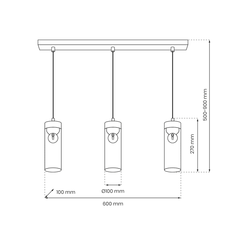 ELICA hanging lamp 3xE27 ELICA hanging lamp 3xE27