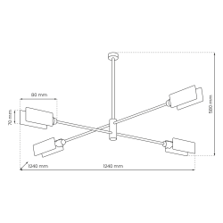 ASTRA ceiling lamp 4xE27 ASTRA ceiling lamp 4xE27