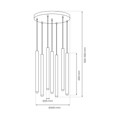 Lámpara colgante MONZA BRASS 7xG9 máx. 8W LED Lámpara colgante MONZA BRASS 7xG9 máx. 8W LED