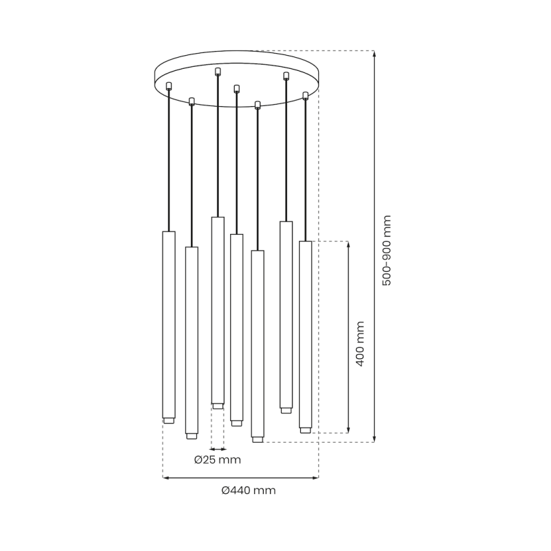 Lámpara colgante MONZA BRASS 7xG9 máx. 8W LED Lámpara colgante MONZA BRASS 7xG9 máx. 8W LED
